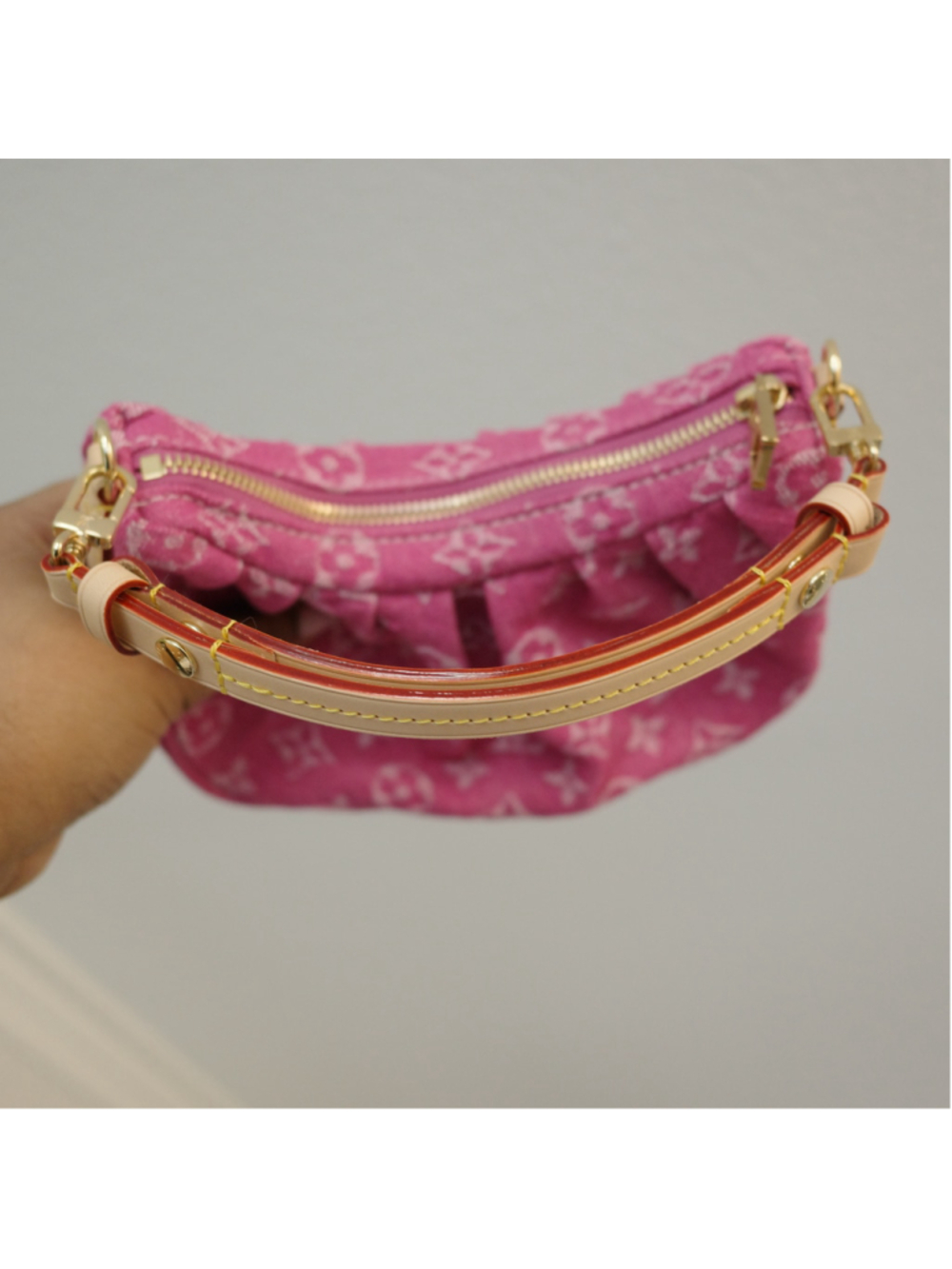 Louis Vuitton Pochette Valley Pink Fuschia Denim EXCELLENT - Picture 9 of 16
